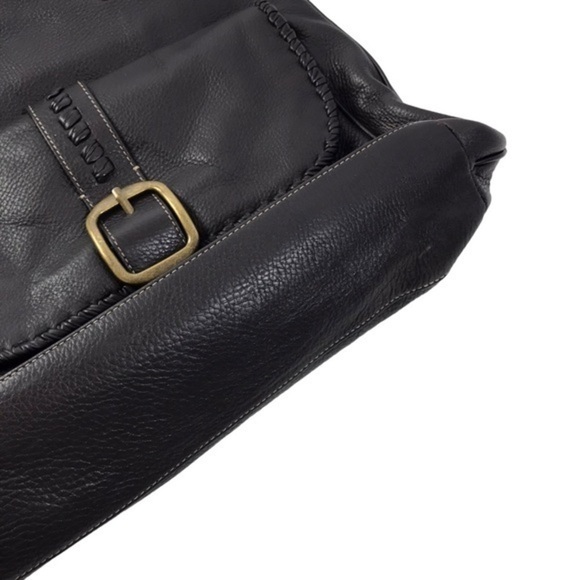 Levenger Distressed Brown Leather Hobo Tote - Picture 7 of 14